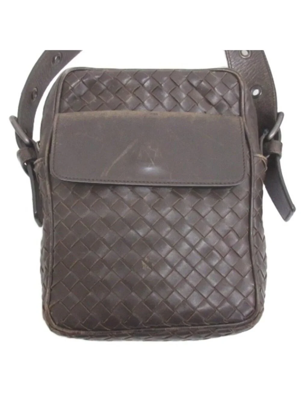 Bottega Veneta Intrecciato Shoulder Bag Leather Brown